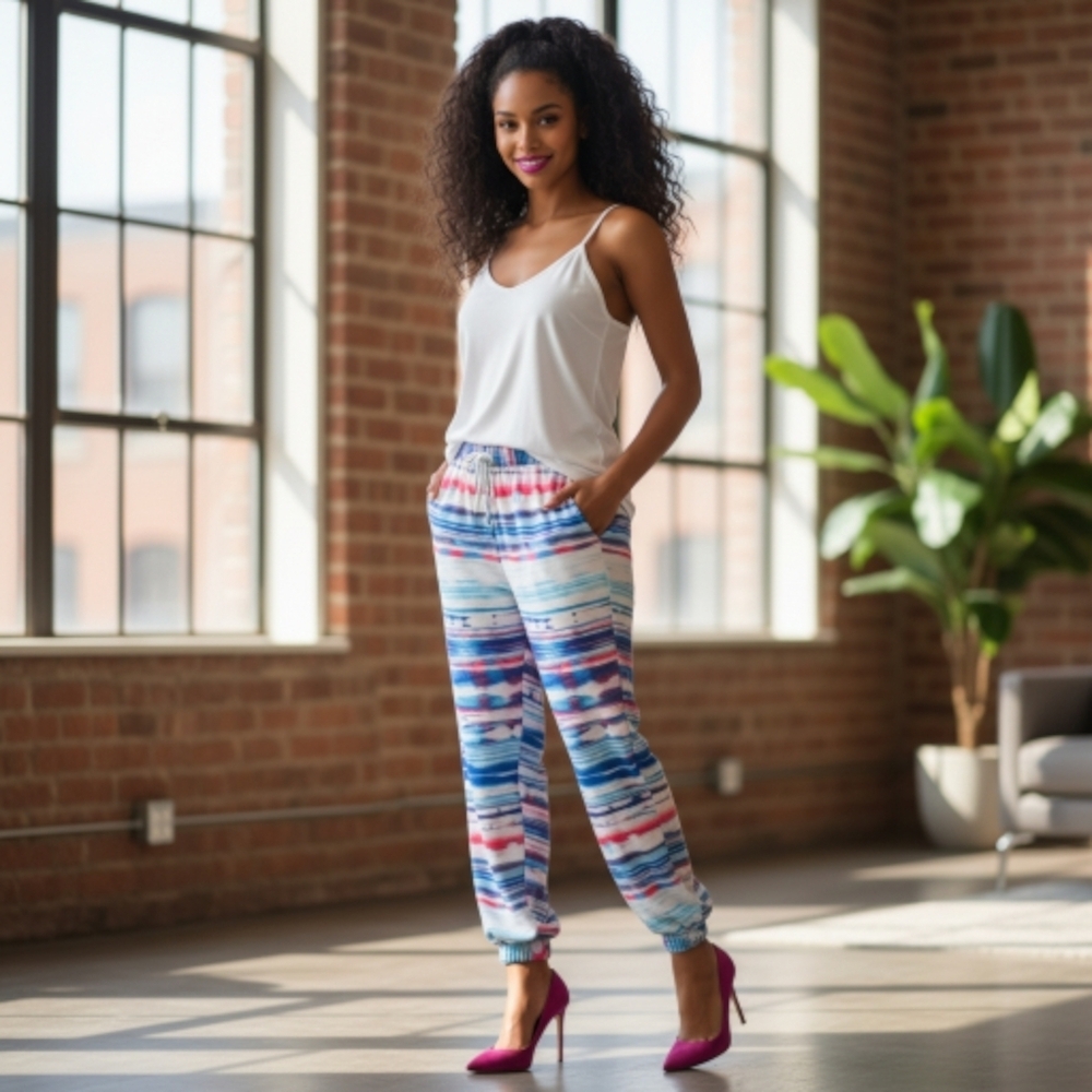 Decree Vibrant horizon multicolor silky feel joggers